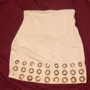 White mini skirt